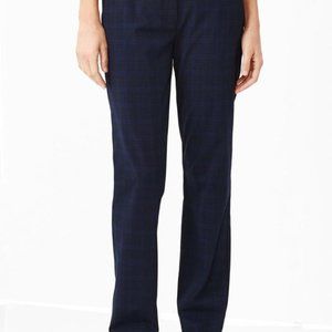Gap True Straight Stretch Trousers - Blue/Black Plaid - 14